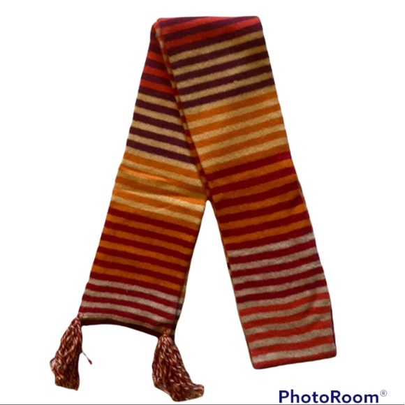 2000s AEO PUMPKIN SPICE STRIPED LAMBSWOOL EXTRA LONG WOOL SCARF Y2K ⭐️⭐️⭐️⭐️⭐️ - Picture 4 of 9